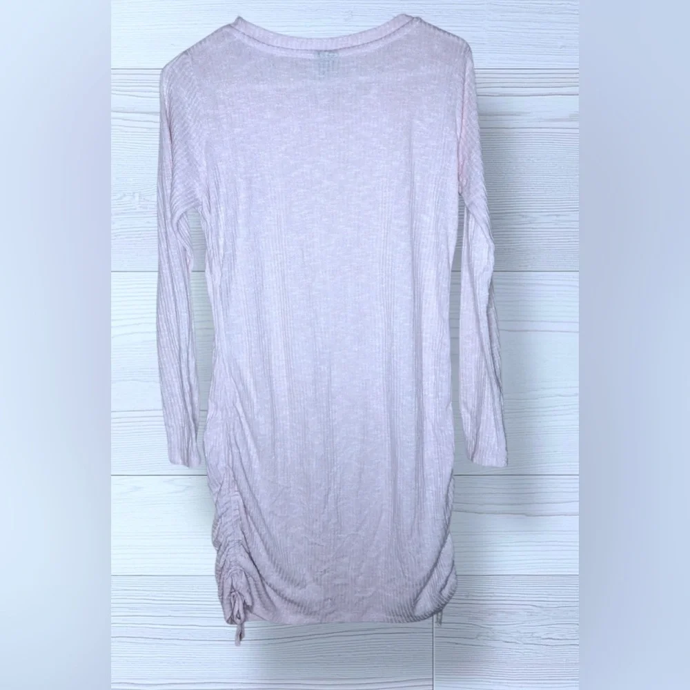 ART CLASS Girls Baby Pink Side Cinch Long Sleeve Knit Dress - Picture 3 of 8